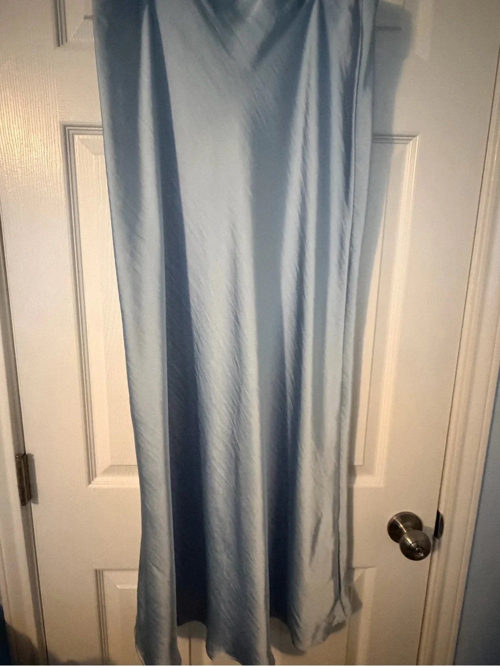 a new day Light Blue Satin Maxi Slip Skirt